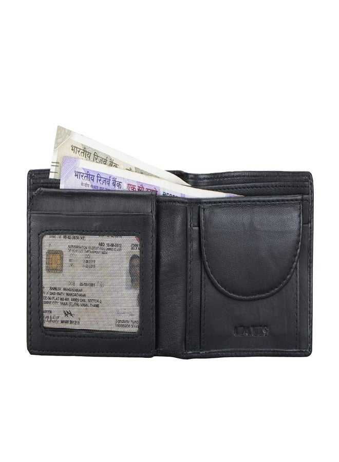 Adamis Bifold Men’s Wallet with Flip ID, with 6 Card Slots and 2 Compartments, Black - Image 5